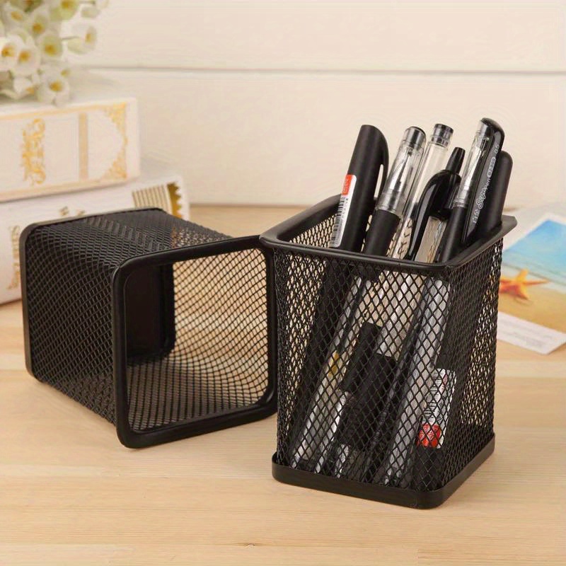 Stationery And Office Supply Stores - 大容量のグリッドペンホルダー、ペン収納用、学生用文具ペンホルダー、ペンホルダー、収納ボックス、事務用品