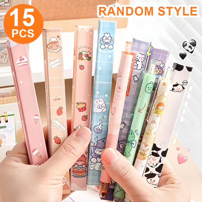 Stationery Supply Business - ブラインドボックス入りシングルゲルペン15本入り、学生、オフィス、ビジネス、ノート作成、その他用途に最適、オフィス用品、学用品、文房具セット、新学期シーズン向け