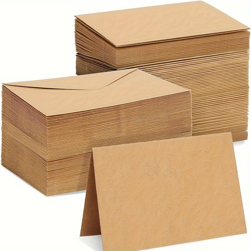 Letter Envelope Kraft - 50/100 個クラフト紙封筒無地空白ミニ封筒 DIY グリーティングカード招待状ノートギフト封筒