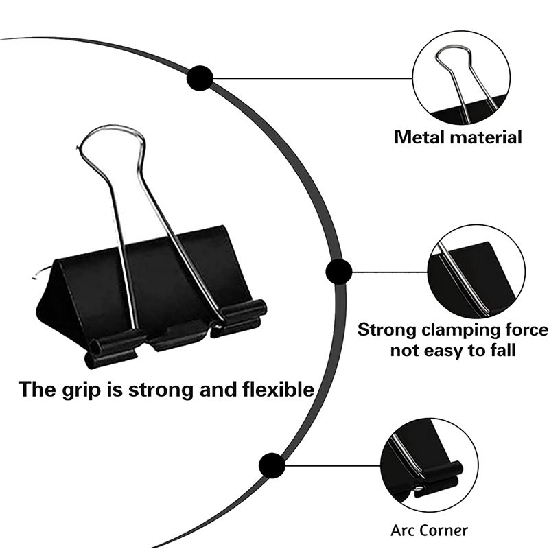 Binder Clip Assorted - 【2026年トップグローブル】バインダークリップ・ペーパークランプ 208個入りアソートサイズ、ジャンボ、ラージ、ミディアム、スモール、ミニ、マイクロ、6種類のサイズ