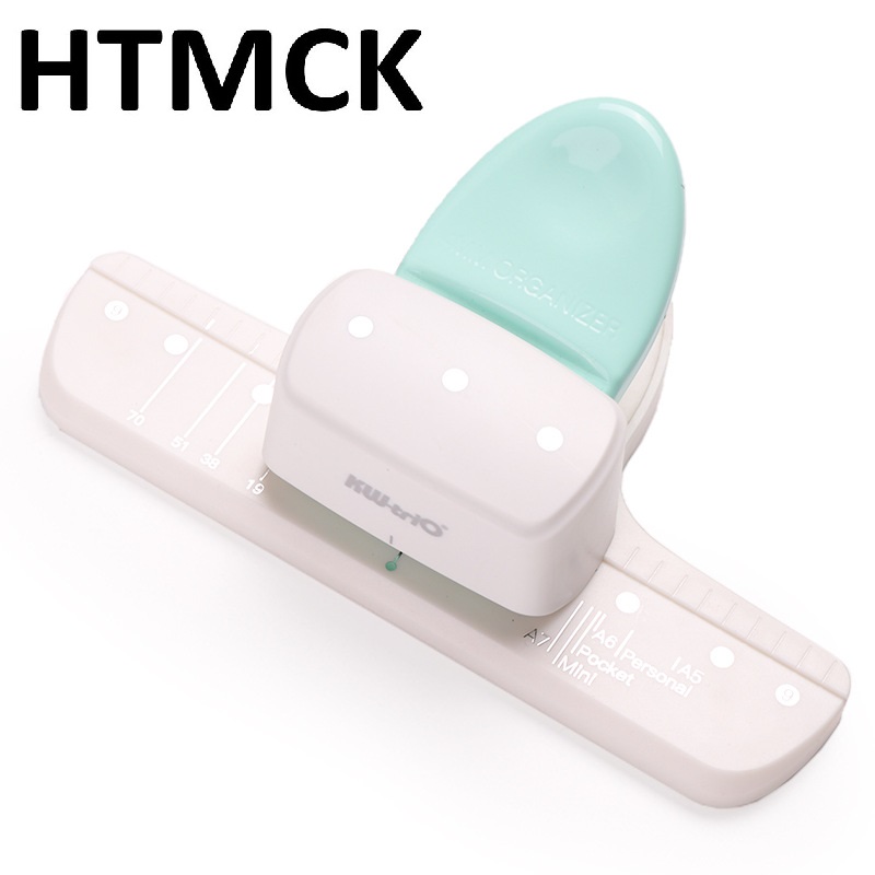 Paper Punch 3 Hole - HTMCK 調整可能な3穴ペーパーパンチ（A5、A6、A7サイズ対応）- 8枚まで対応、デイリープランナーやノート用ルーズリーフ穴あけパンチ
