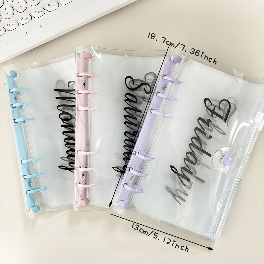 Planner Weekly Budget - SKYSONIC 1 セット A6 マカロンバインダー予算プランナーセット、ウィークリージッパーバッグ 7
