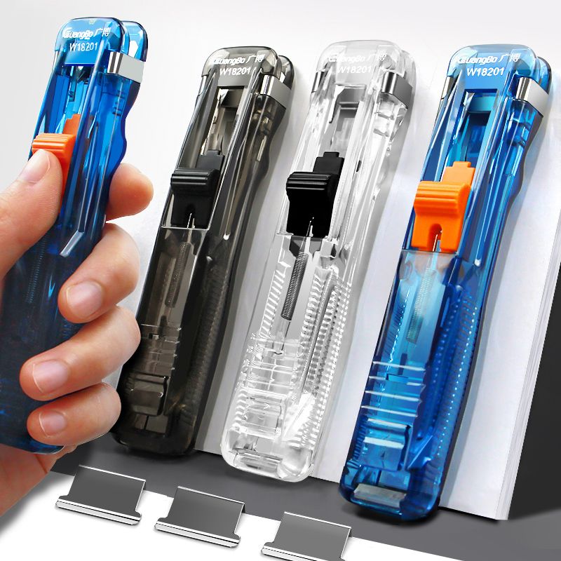 Binder Clip Assorted - Guangbo 文具ハンドプッシュクランプバインダーペーパークリップディスペンサーステープルリフィル付きオフィス学校ドキュメントファイルサプライヤー