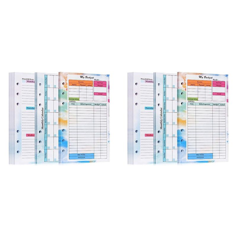 Planner Weekly Budget - N36R-2 セット A6 バジェットプランナーリフィル 82 枚