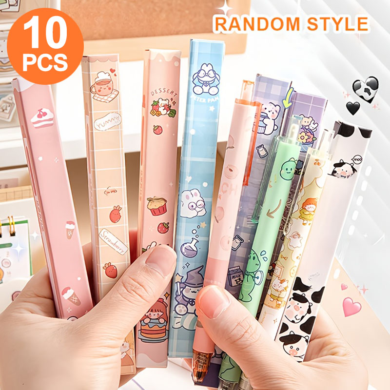 Stationery Supply Business - ブラインドボックスに入ったシングルジェルペン10本入り、学生、オフィスでの使用、ビジネス、メモ取りなどに適しています、事務用品、学用品、文具セット、新学期シーズンに最適です。