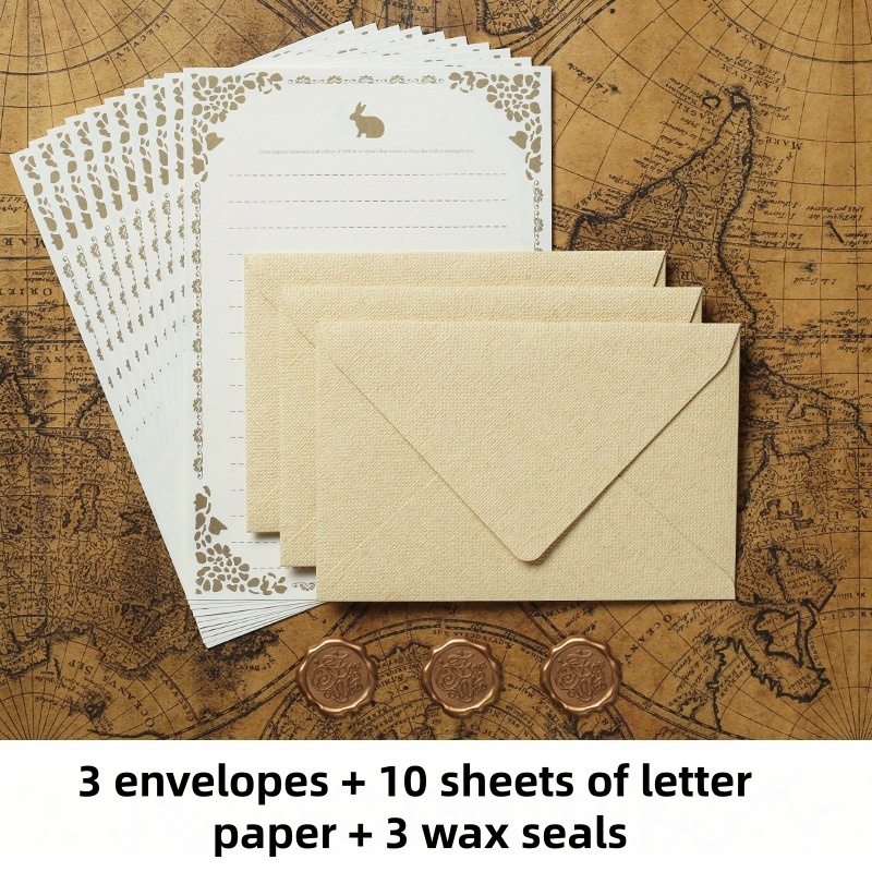 16 個のヴィンテージリネン封筒高級結婚式招待状セットレトロ - Letter Envelope Kraft のレビューと価格