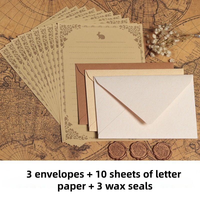 16 個のヴィンテージリネン封筒高級結婚式招待状セットレトロ - Letter Envelope Kraft のレビューと価格