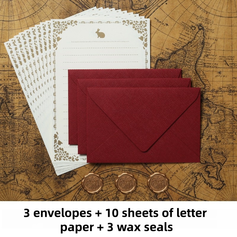 16 個のヴィンテージリネン封筒高級結婚式招待状セットレトロ - Letter Envelope Kraft のレビューと価格