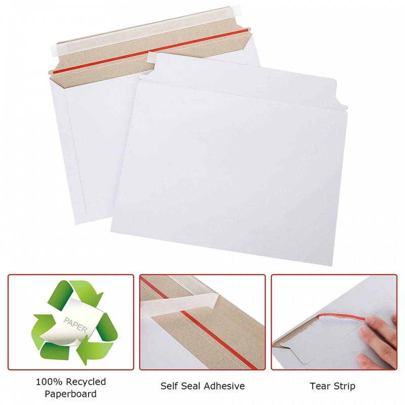 25枚入り ホワイトリジッドメーラー 平らに保たれる封筒 剥 - Letter Envelope Kraft のレビューと価格