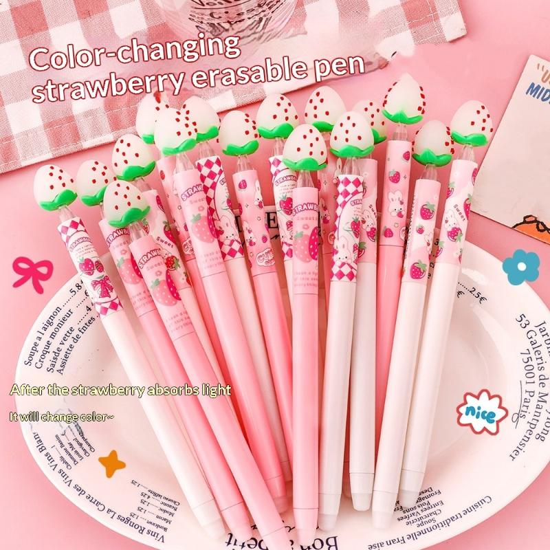 イチゴデザイン消せるゲルペンセット、光に反応して色が変わるイ - Gel Ink Pen Set のレビューと価格
