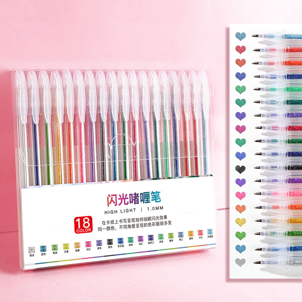 グリッターゲルペンセット スムーズな流れるインク ホリデープ - Gel Ink Pen Set のレビューと価格