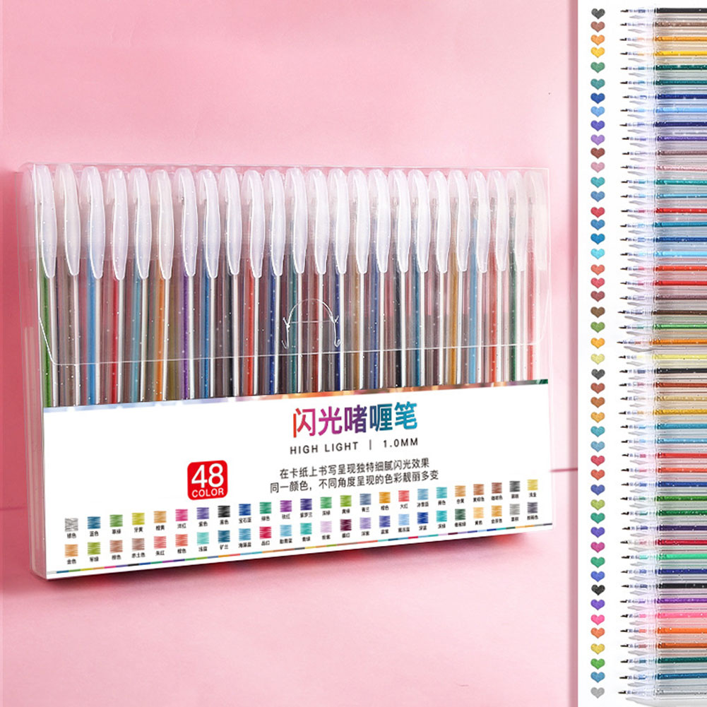 グリッターゲルペンセット スムーズな流れるインク ホリデープ - Gel Ink Pen Set のレビューと価格