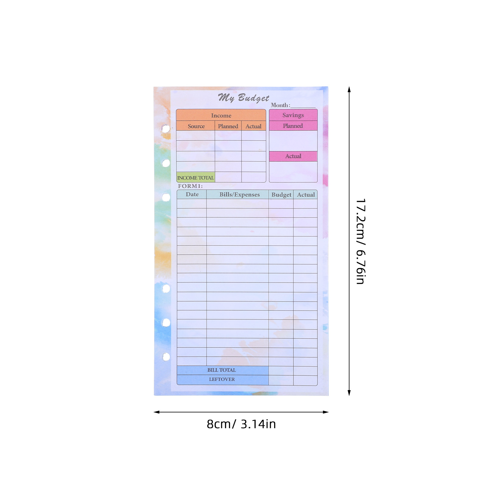 14枚入りA6リフィル式バジェットプランナーバインダーインサ - Planner Weekly Budget のレビューと価格