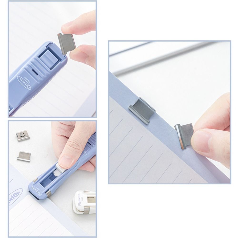 ミニプラスチックペーパーホッチキスセット、スマイルデザイン、 - Binder Clip Assorted のレビューと価格