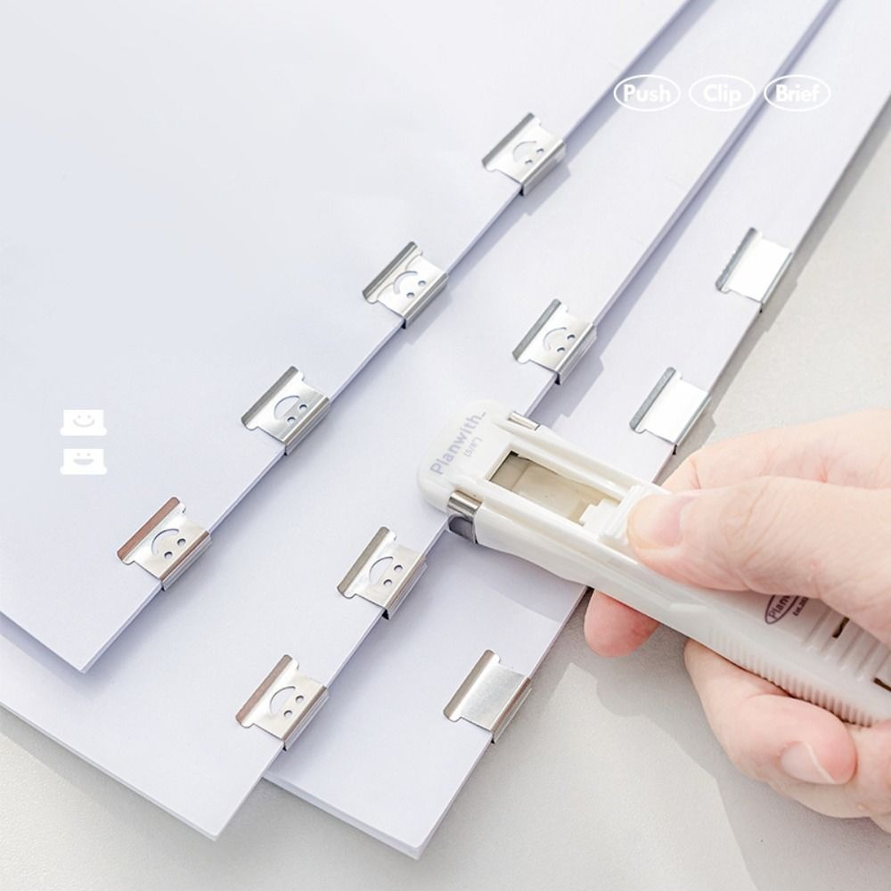 ミニプラスチックペーパーホッチキスセット、スマイルデザイン、 - Binder Clip Assorted のレビューと価格