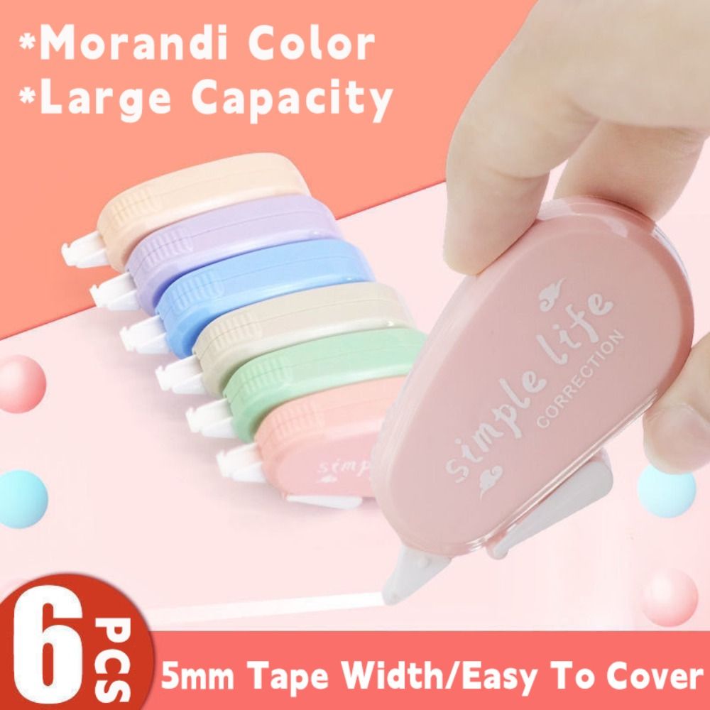 6 ピース/セットサイレント修正テープモランディカラー 36 - Correction Tape Roller のレビューと価格